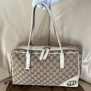 Gucci GG Canvas Britt Satchel Bag